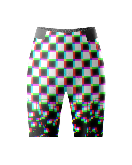 ROCKBROS Women's Cyber-Glitch Pixel-Distortion Pro Cycle Shorts