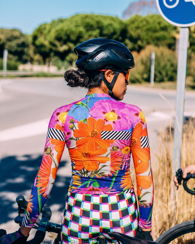 ROCKBROS Women's Psychedelic Bloom Collage Pro Long-Sleeve Jersey