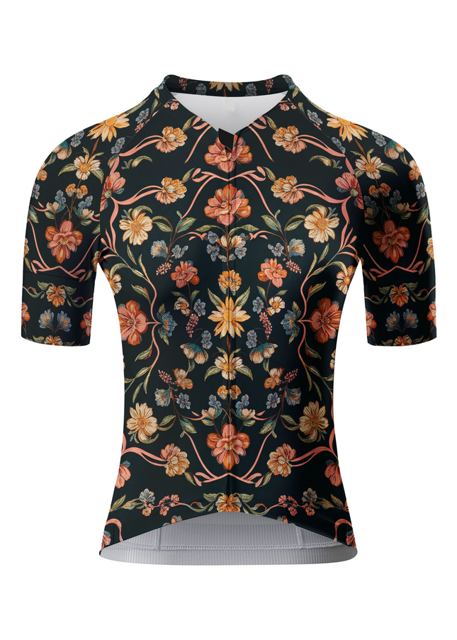 ROCKBROS Men's Vintage Floral Print Short Sleeve Cycling Jersey