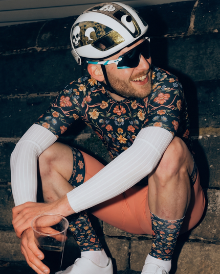 ROCKBROS Men's Vintage Floral Print Short Sleeve Cycling Jersey