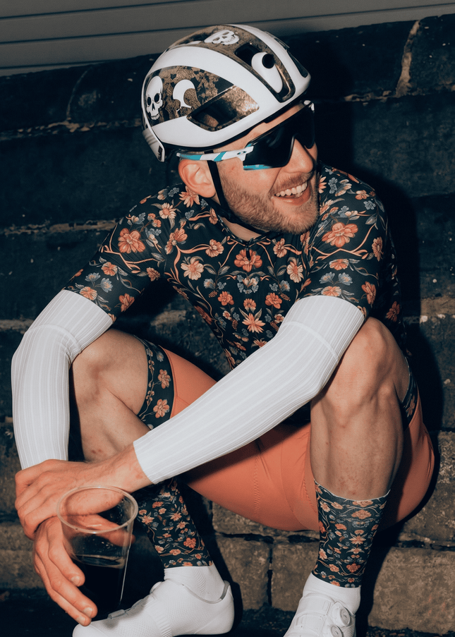 ROCKBROS Men's Vintage Floral Print Short Sleeve Cycling Jersey