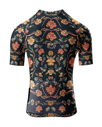 ROCKBROS Men's Vintage Floral Print Short Sleeve Cycling Jersey
