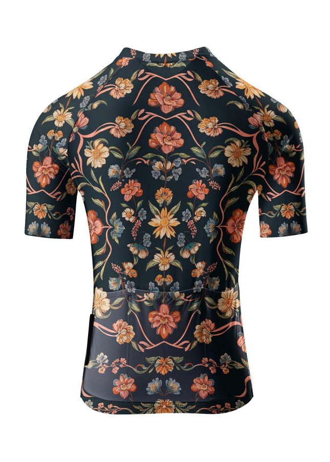 ROCKBROS Men's Vintage Floral Print Short Sleeve Cycling Jersey
