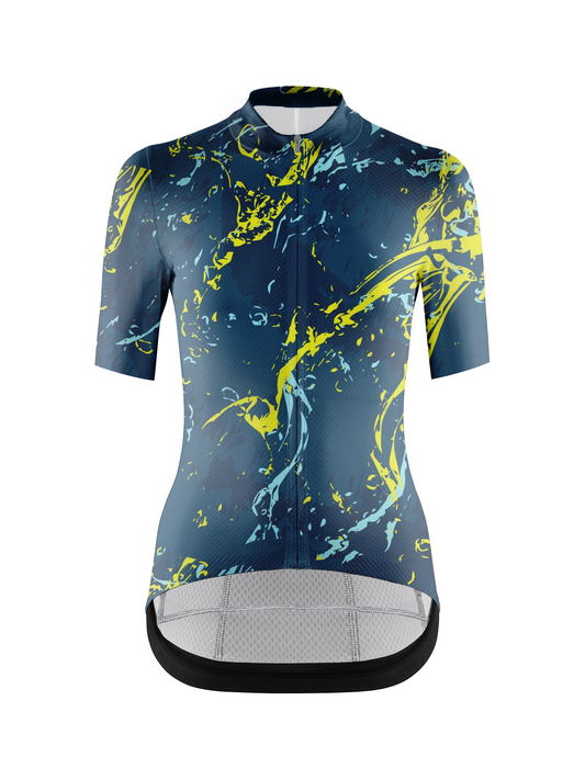 RockBros Women's  Liquid Terrain Neon Marble Cycling Jersey