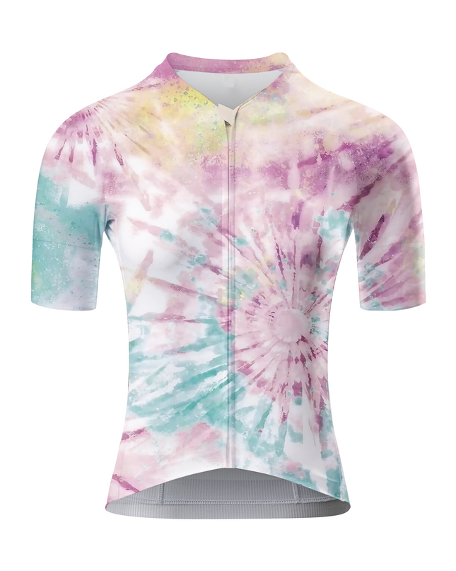 RockBros Women's "Pastel Bloom" Artistic Tie-Dye Performance Cycling Jersey