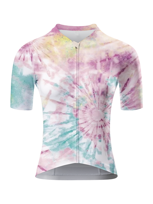 RockBros Women's "Pastel Bloom" Artistic Tie-Dye Performance Cycling Jersey