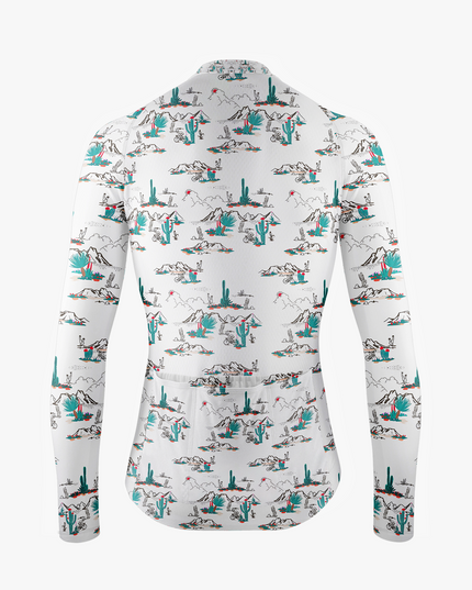 Men's White & Mint Cactus Cycling Jersey