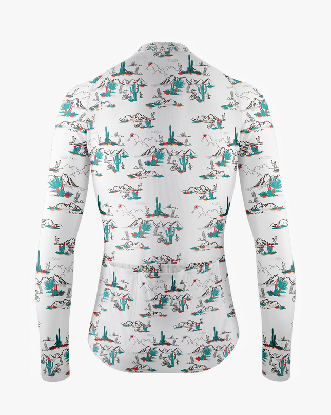 Men's White & Mint Cactus Cycling Jersey