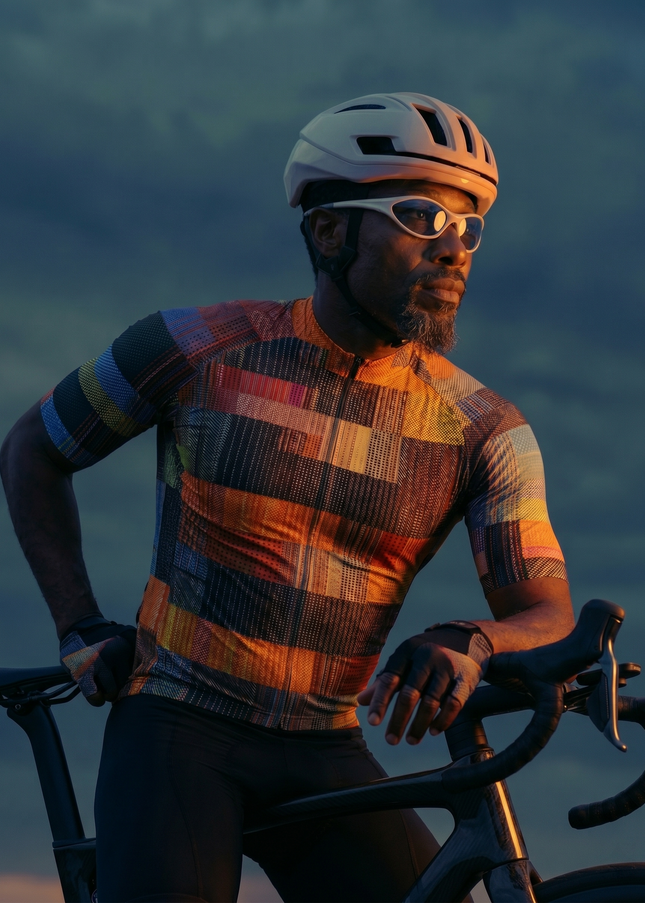 ROCKBROS Men's "Geo Pulse" Halftone Glitch Art Pro Aero Cycling Jersey