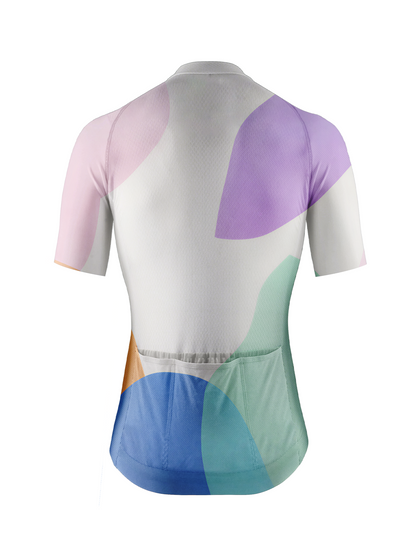 RockBros Women's Geometric Flow Pastel Pebble Cycling Jersey