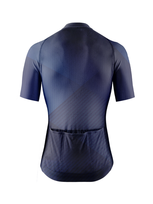 RockBros Men's Geometric Rhythm Navy Grid Cycling Jersey
