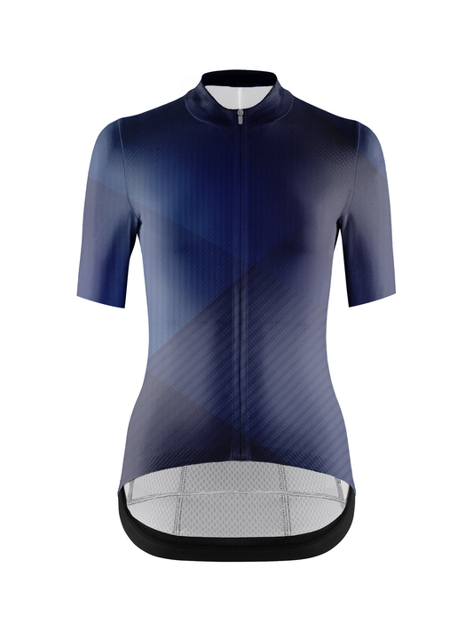 RockBros Men's Geometric Rhythm Navy Grid Cycling Jersey