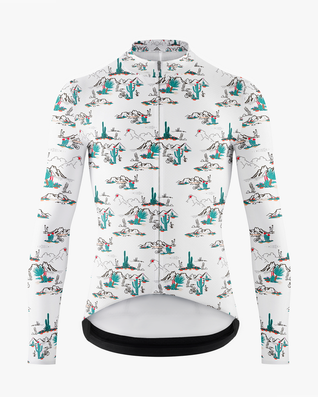 Men's White & Mint Cactus Cycling Jersey