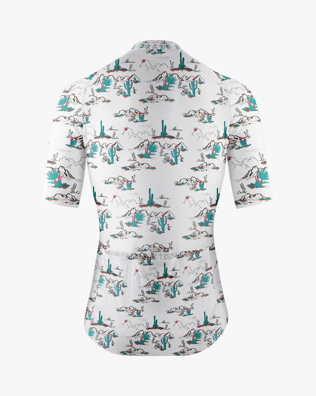 Men's White & Mint Cactus Cycling Jersey
