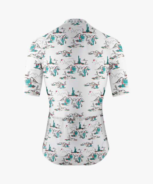 Men's White & Mint Cactus Cycling Jersey