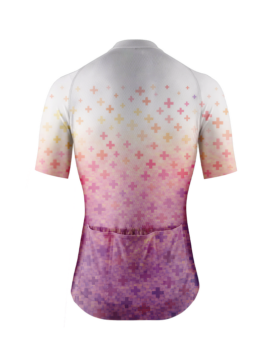RockBros Women's Geometric Rhythm Pixel Bloom Cycling Jersey