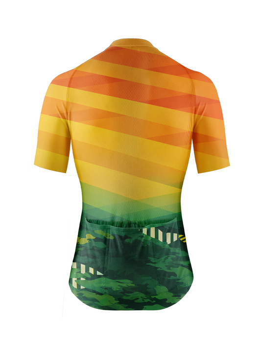 RockBros Men's Geometric Flow Prism Dawn Cycling Jersey