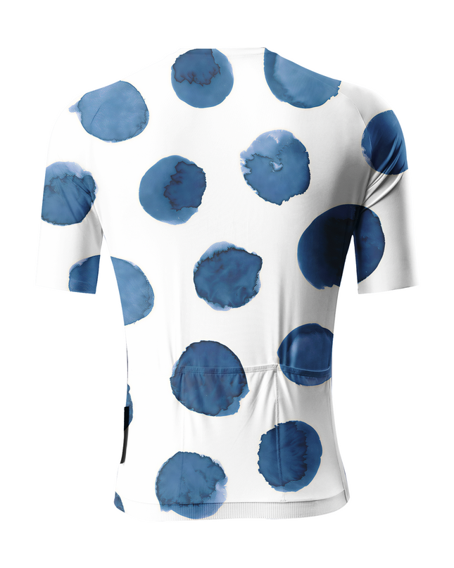 RockBros Men's "Indigo Ink" Artistic Polka-Dot Performance Cycling Jersey