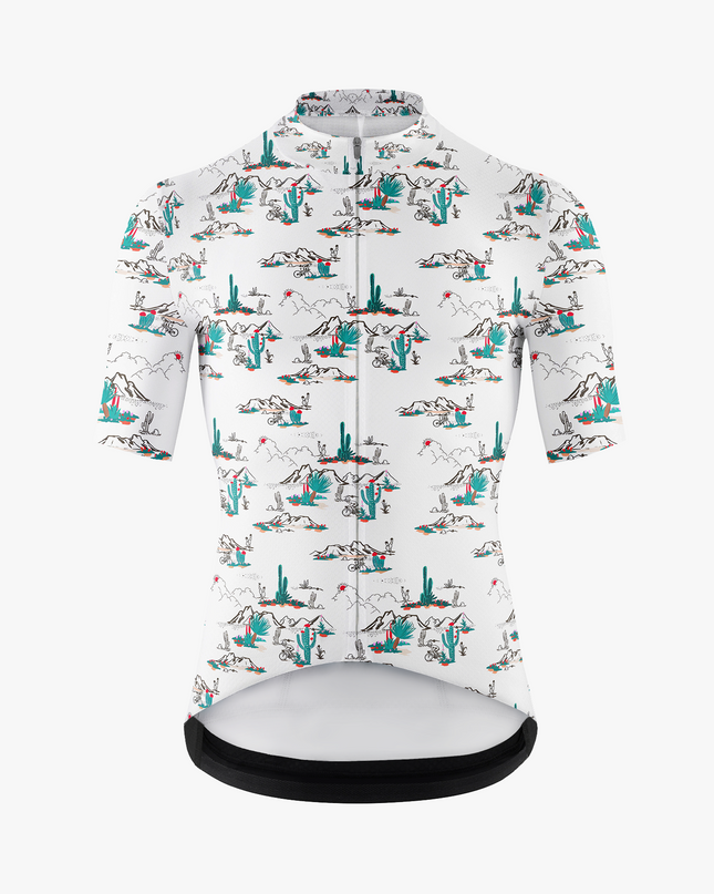 Men's White & Mint Cactus Cycling Jersey