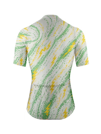 RockBros Men's Volt Green Splatter Cycling Jersey