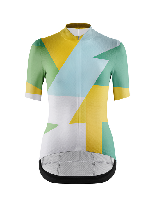 RockBros Men's Retro Color Block Geometric Cycling Jersey
