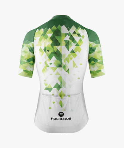 Men's Green Diamond Gradient Cycling Jersey