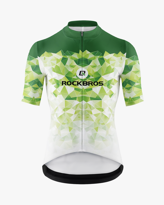 Men's Green Diamond Gradient Cycling Jersey