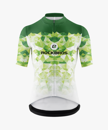 Men's Green Diamond Gradient Cycling Jersey