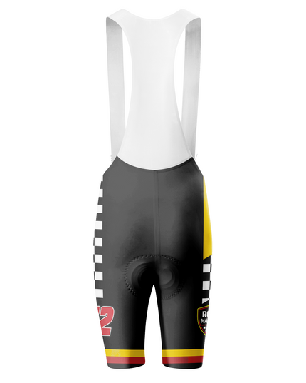 ROCKBROS Men's Racing Checkerboard White Shoulder Strap Slim Fit Cycling Bib Shorts