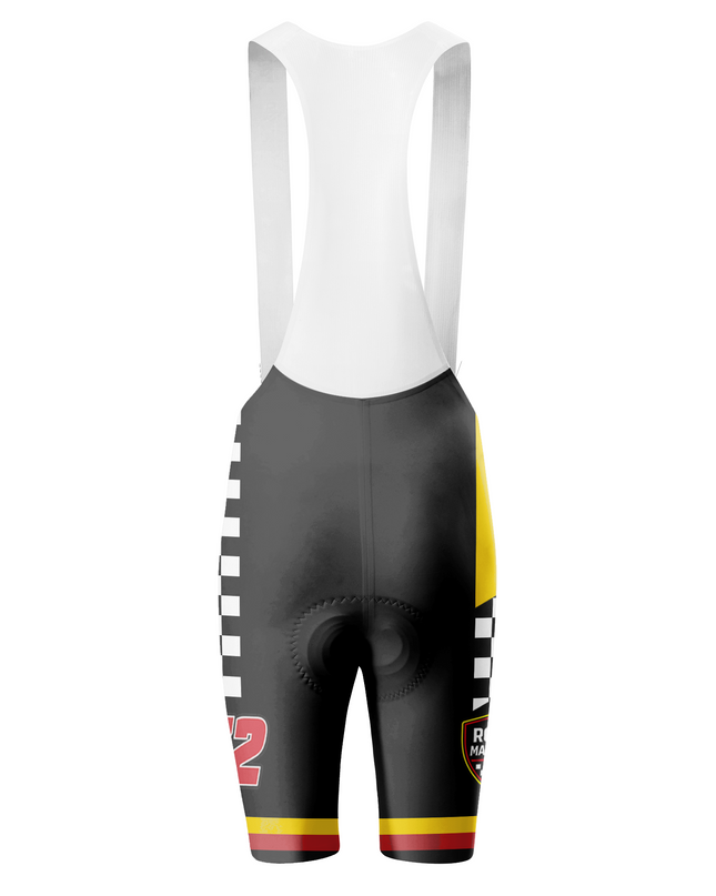 ROCKBROS Men's Racing Checkerboard White Shoulder Strap Slim Fit Cycling Bib Shorts