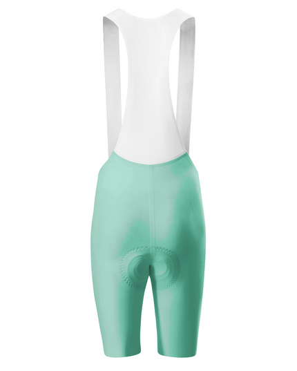 ROCKBROS Women's Mint Green Solid Color White Rib Strap Cycling Bib Shorts