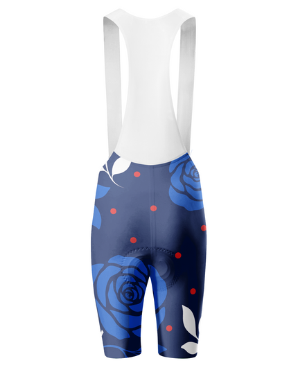 ROCKBROS Women's Blue Rose Polka Dot Cycling Bib Shorts