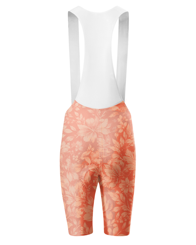ROCKBROS Women's Pastoral Peach Floral Cycling Bib Shorts