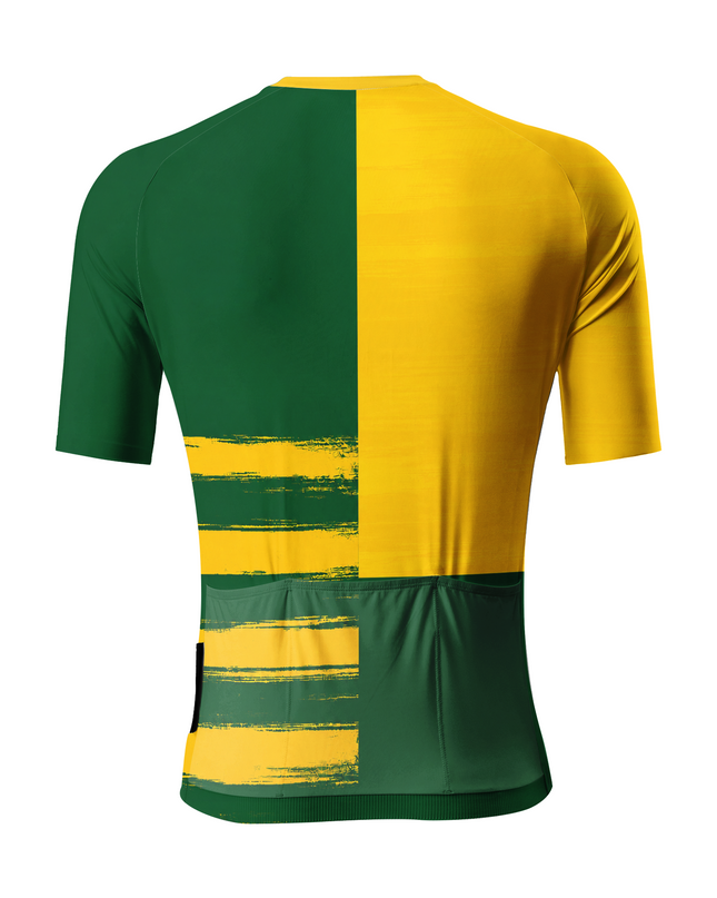 ROCKBROS Men's Brazil Flag Split Color Cycling Jersey