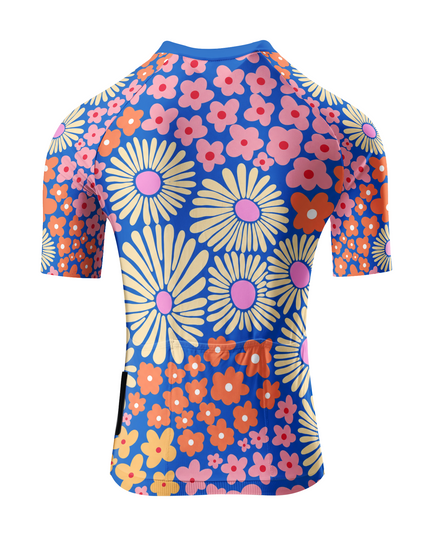 ROCKBROS Women Early Morning Flower Blue Cycling Jersey
