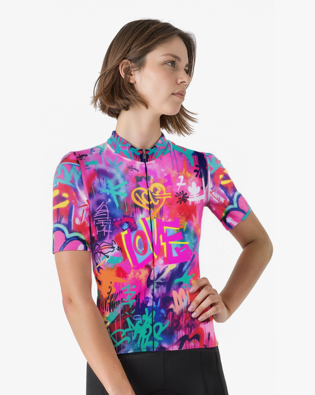 Women's Graffiti Art Style "LOVE" Cycling Jersey