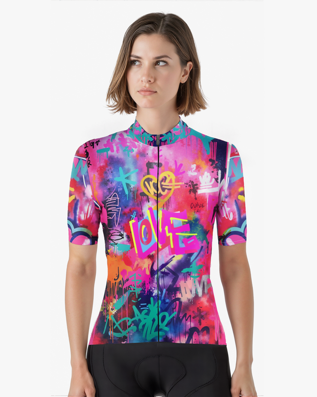 Women's Graffiti Art Style "LOVE" Cycling Jersey