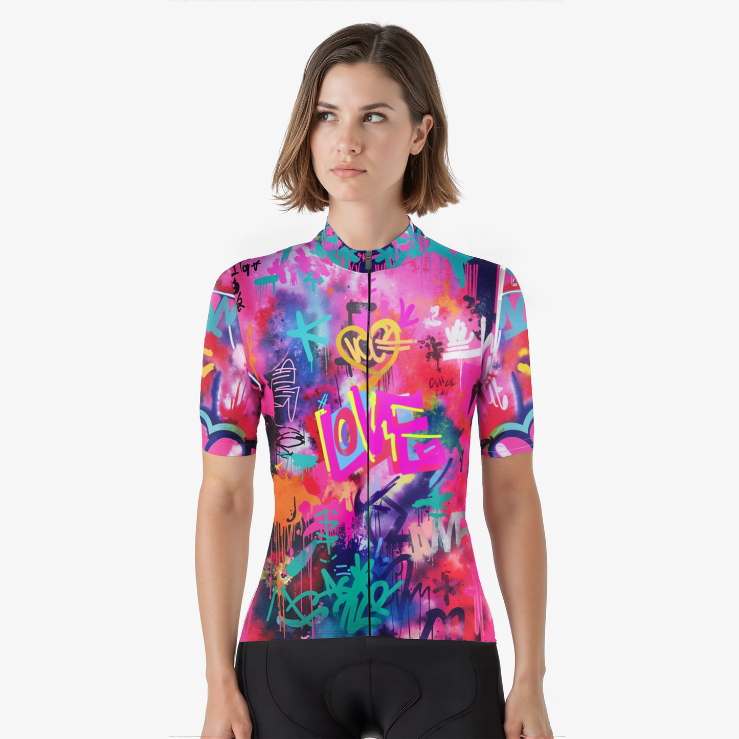 RockBros Women's Graffiti Art Style "LOVE" Cycling Jersey