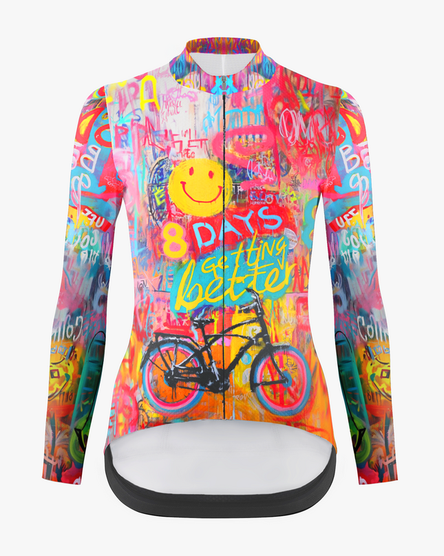 Women's Cycling jersey in colorful graffiti style