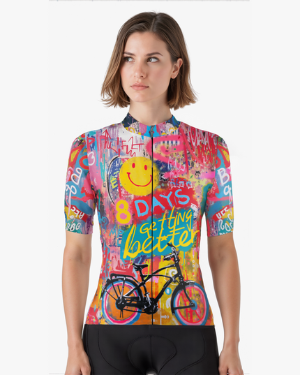 Women's Cycling jersey in colorful graffiti style