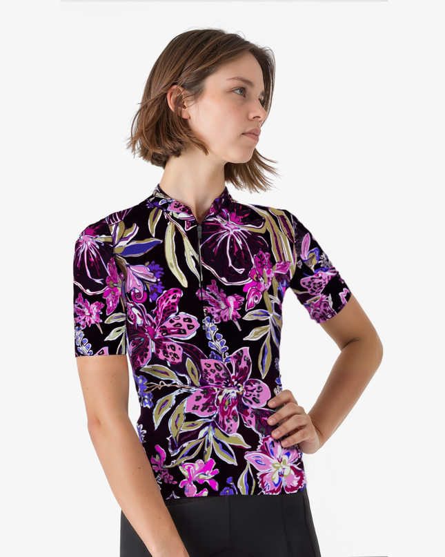 Women's Cycling Jersey in Plant pattern