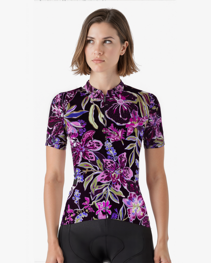 Women's Cycling Jersey in Plant pattern