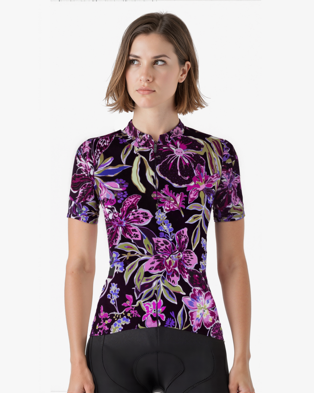 Women's Cycling Jersey in Plant pattern