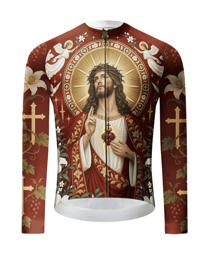 ROCKBROS "Sacred Heart" Renaissance Jesus Art Long Sleeve Cycling Jersey