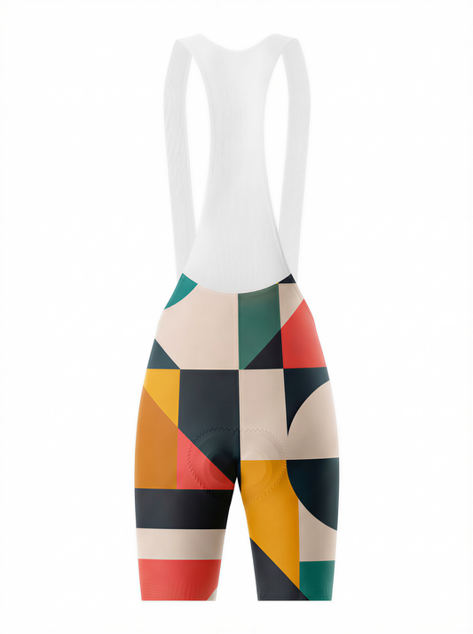 RockBros Unisex Retro Graphic Vintage Collage Cycling Bib Shorts