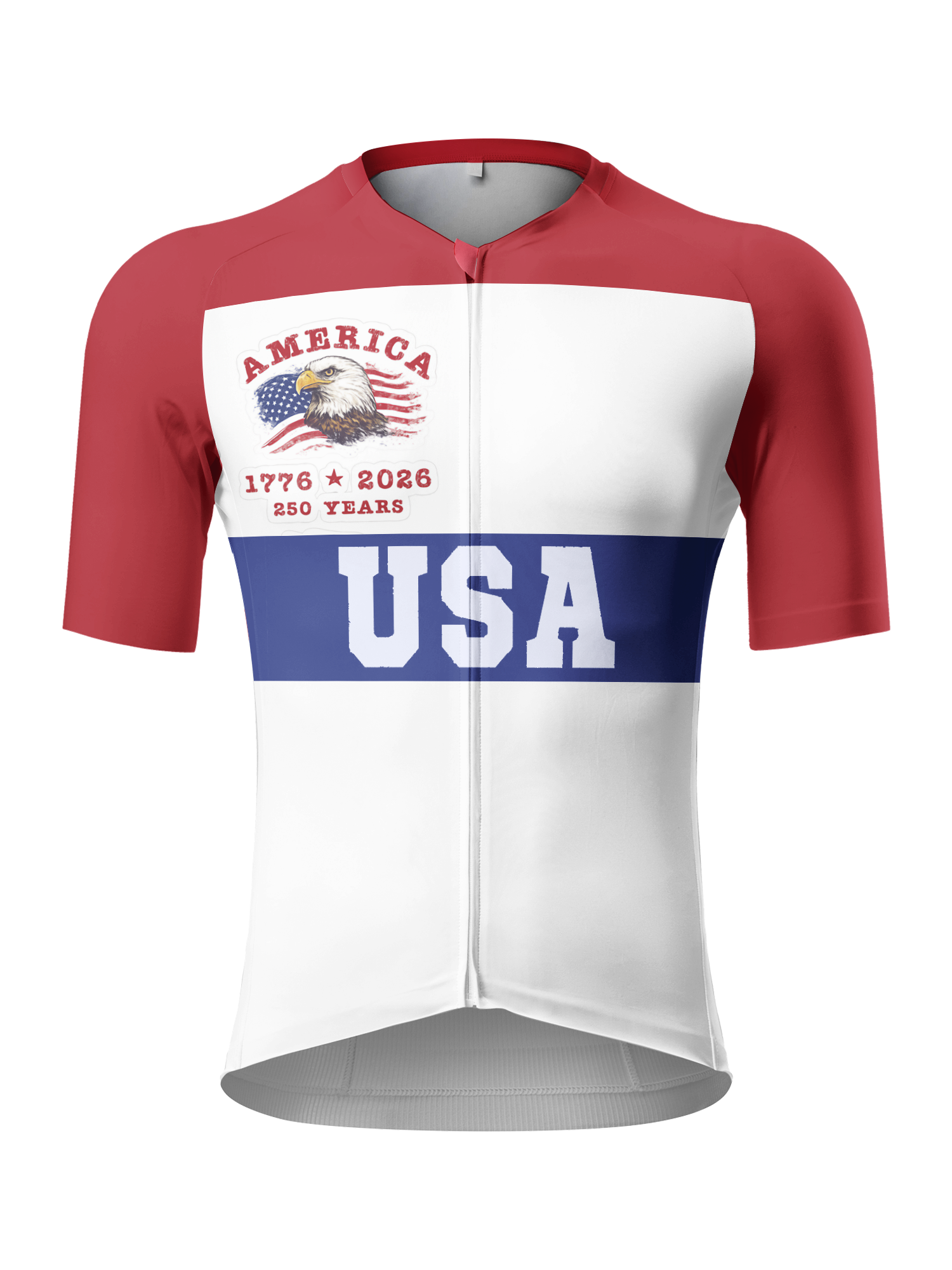 RockBros Men's Retro Graphic America 250 Cycling Jersey