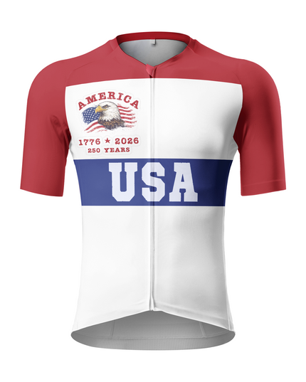 RockBros Men's Retro Graphic America 250 Cycling Jersey