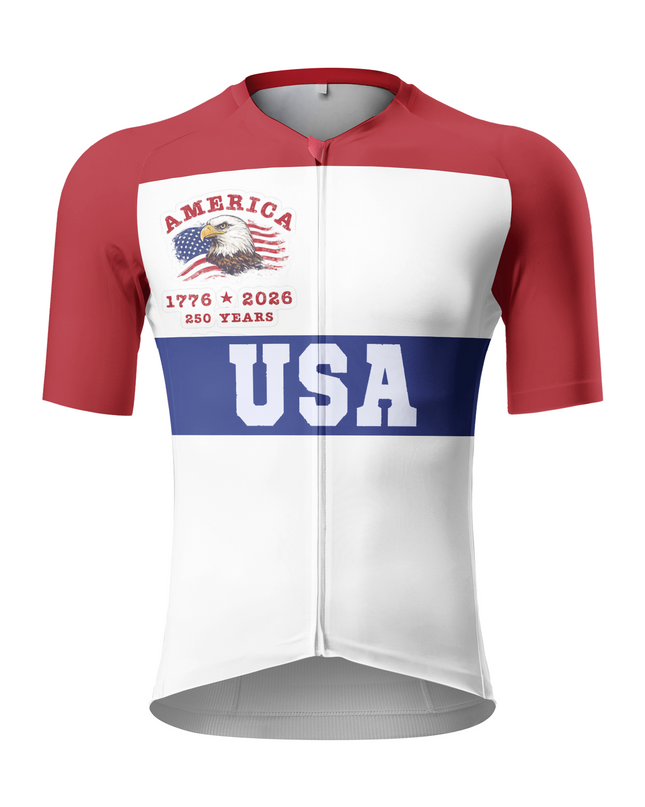 RockBros Men's Retro Graphic America 250 Cycling Jersey