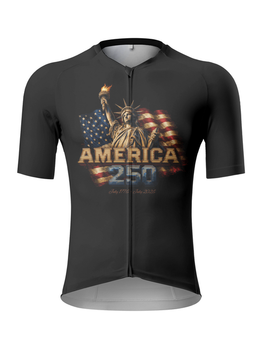 RockBros Men's Retro Graphic Liberty 250 Cycling Jersey