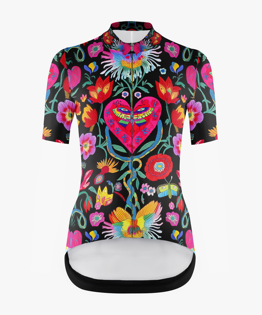 RockBros Women's Mexican Heart Floral Cycling Jersey